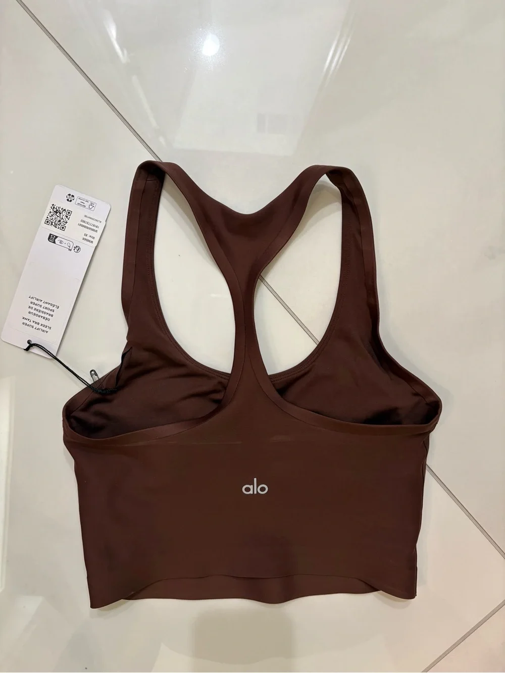 ALO Yoga Brown Racerback Crop Sports Bra - Airlift bra tank